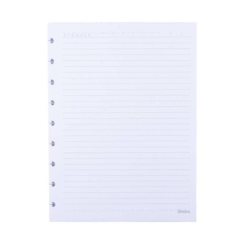 Refil com 50 Folhas Pautadas Caderno M Disko Reposicionável