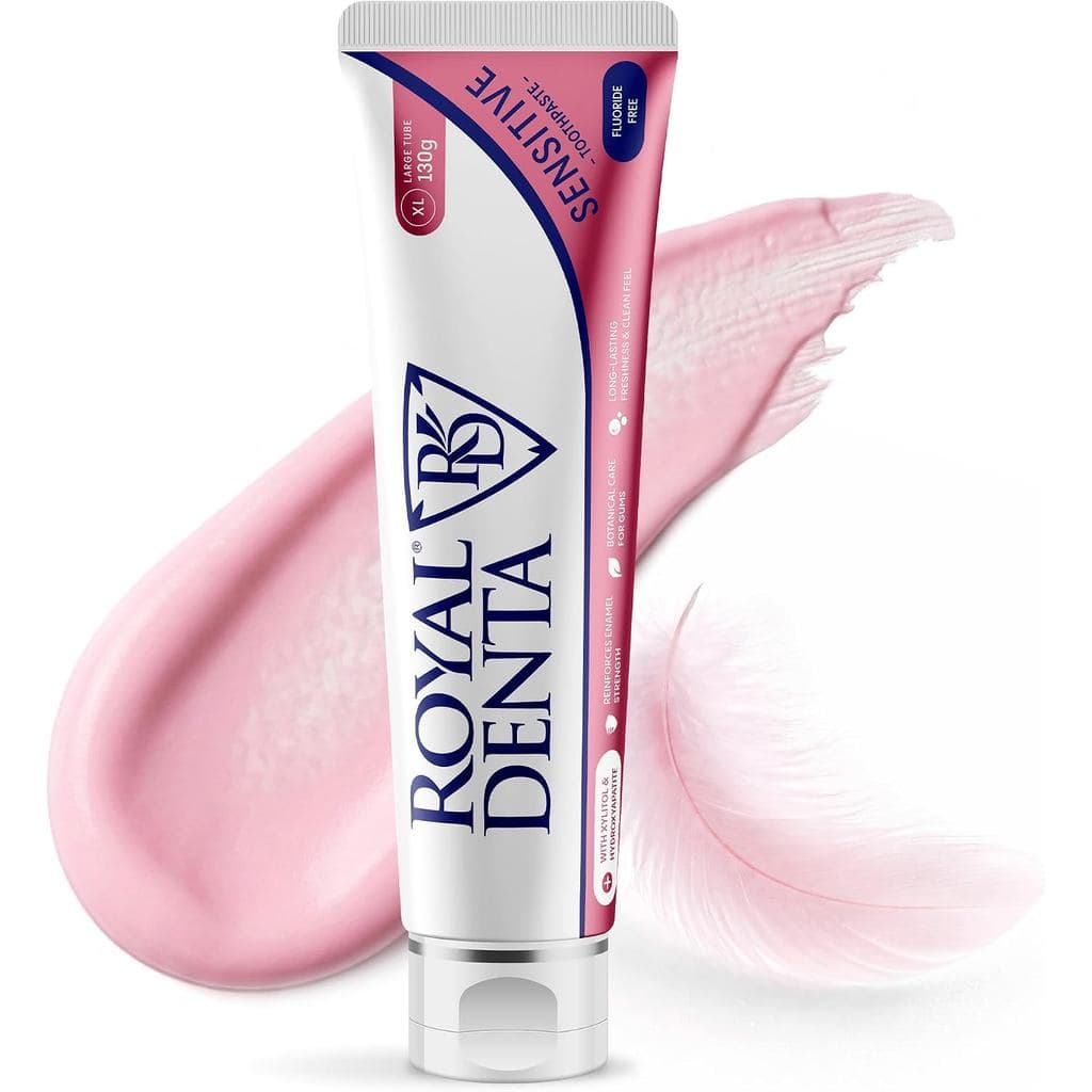 Pasta de Dente Sem Fluoreto para Dentes e Gengivas Sensíveis 130g, Reparação Suave do Esmalte com Xilitol e Hidroxiapati
