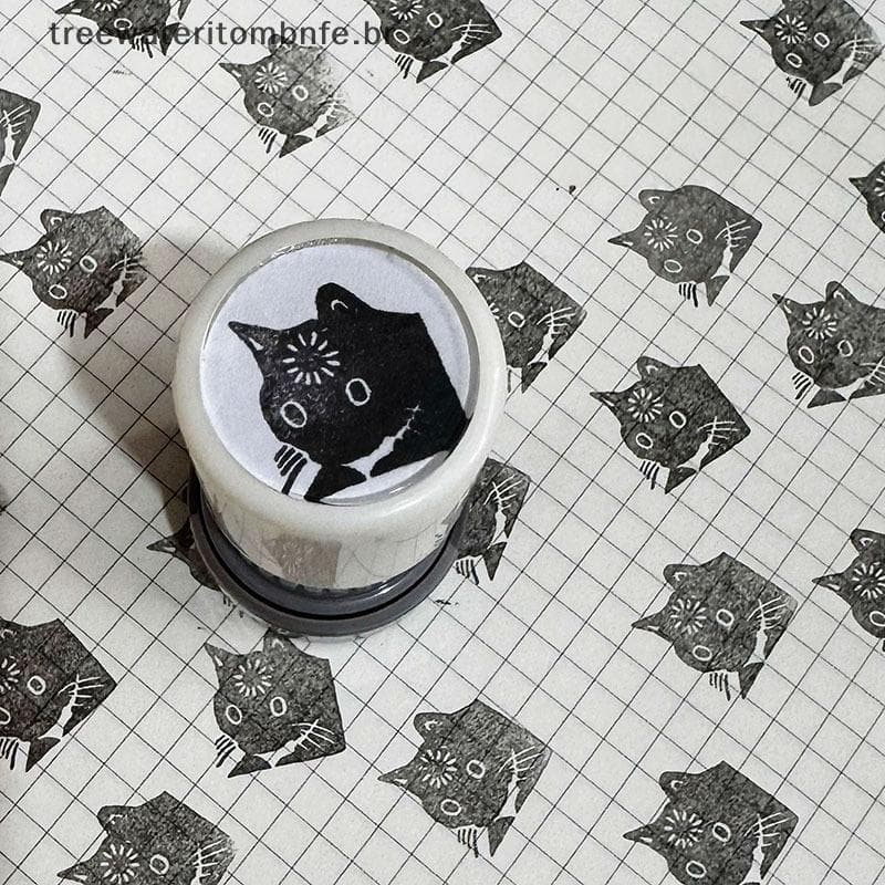 2 Pçs Criativo Pequeno Gato Sinal Em Perfurador Selo Kawaii Dos Desenhos Animados Diário Decoração Artesanato Suprimento