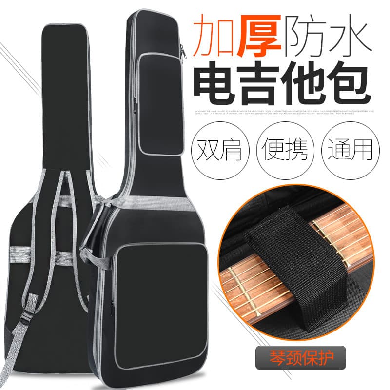 Saco de guitarra elétrica engrossado das mulheres dos homens único Rock à prova de choque à prova dwaterproof água mochi