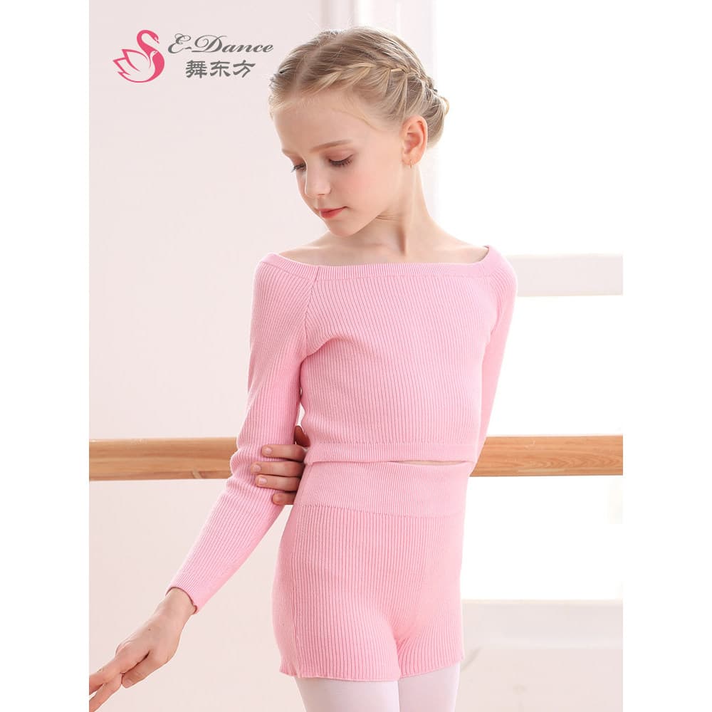 Camisola de dança infantil jaqueta outono inverno chinês dança prática roupas de malha exterior xale pescoço plano peque
