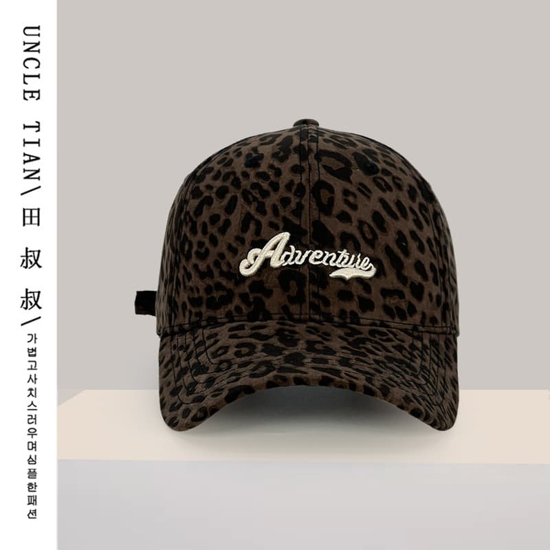 Retro leopardo impressão boné de beisebol feminino 2026 novo estilo aprofundando circunferência da cabeça grande mostran