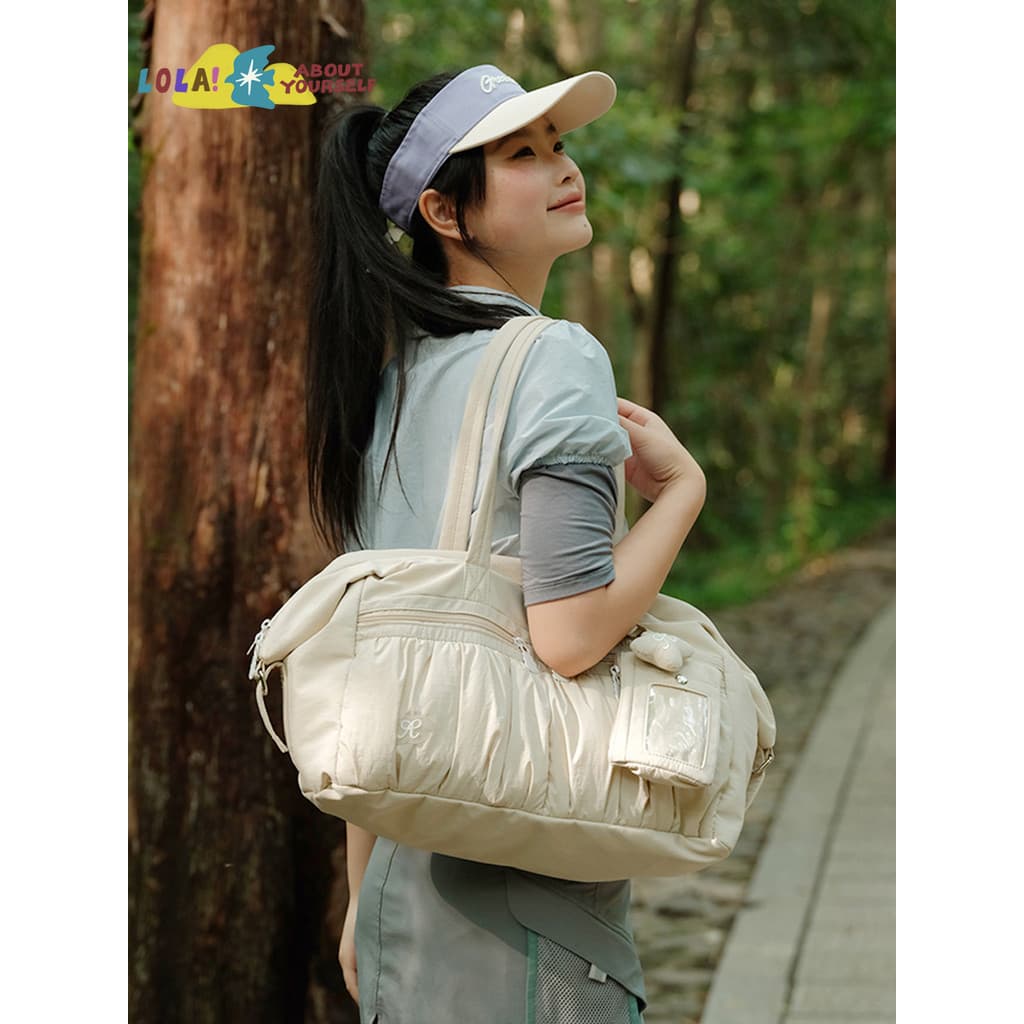 Guanji x Lola Bolsa de bagagem de mão dobrável para exterior Bolsa de viagem leve de curta distância Bolsa de ginástica