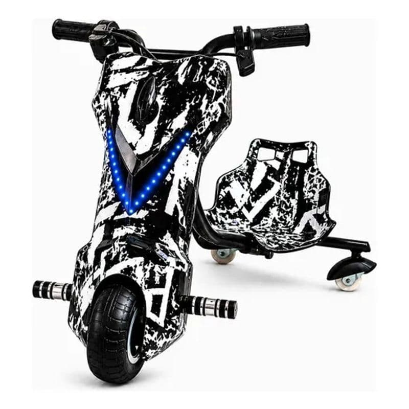 Patinete Drift Eletrico De 3 Rodas Giro 360 Graus Trike Mobilidade Bateria LED