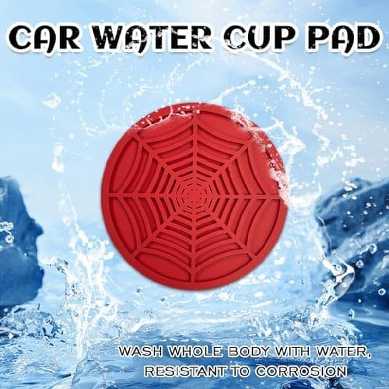 4 Peças De Porta-Copos Para Carro Com Teia De Aranha , Almofadas De Decoração De Inserção Antiderrapante De Silicone De