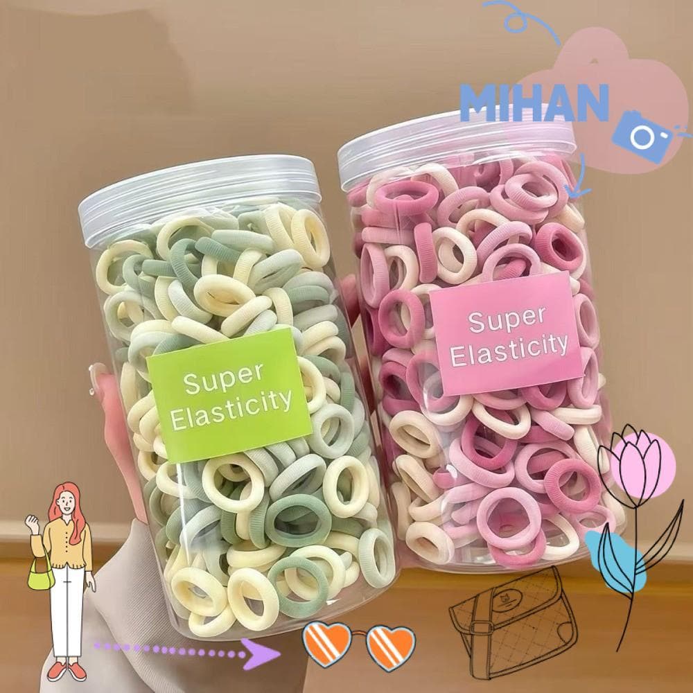 MH-BEAUTY 400 PCS Laço De Cabelo , Elástico Durável De Alta Elasticidade , Faixa Elástica Colorida Pequena