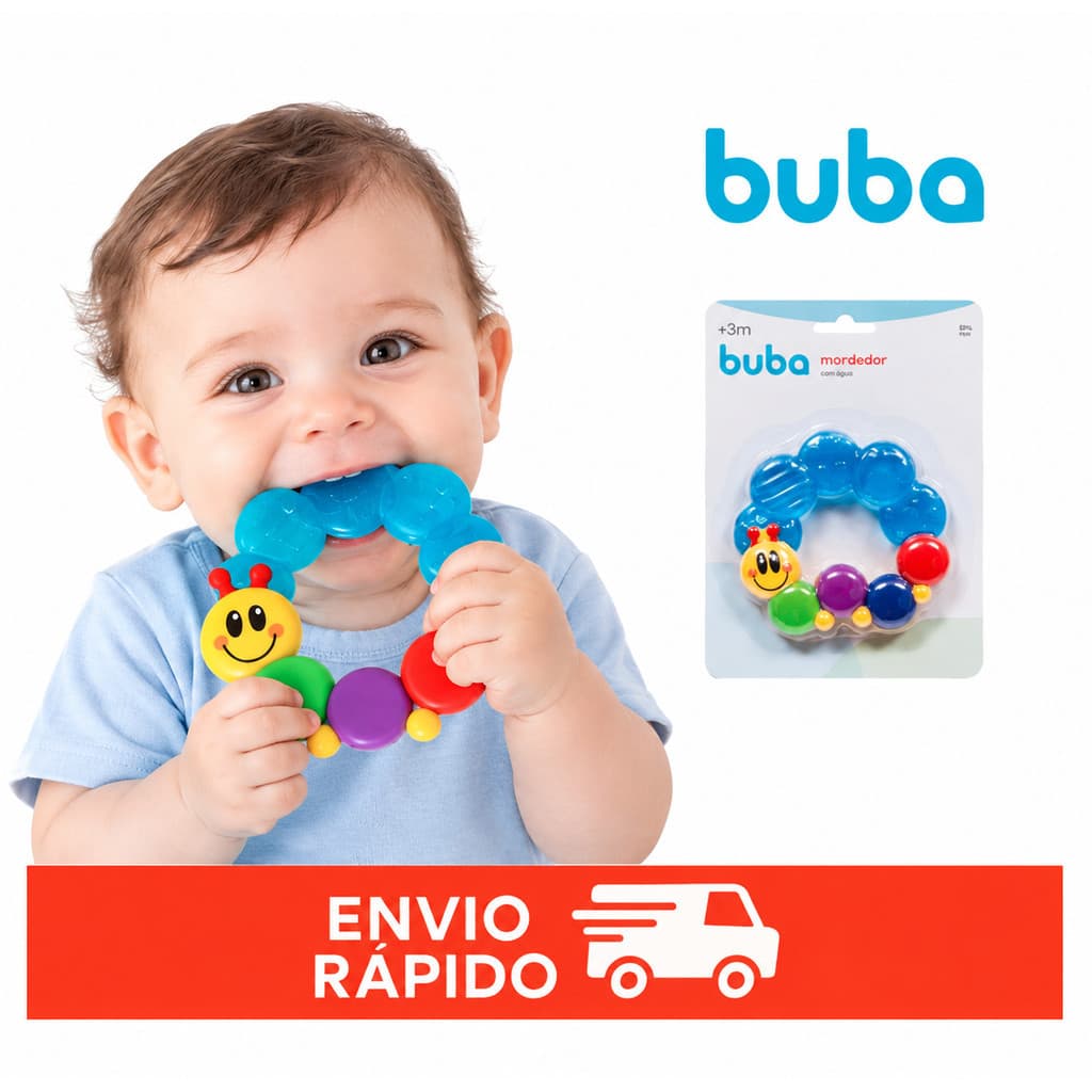 Mordedor de Água Buba Centopeia Massageador Dente Bebe Infantil Mordedor