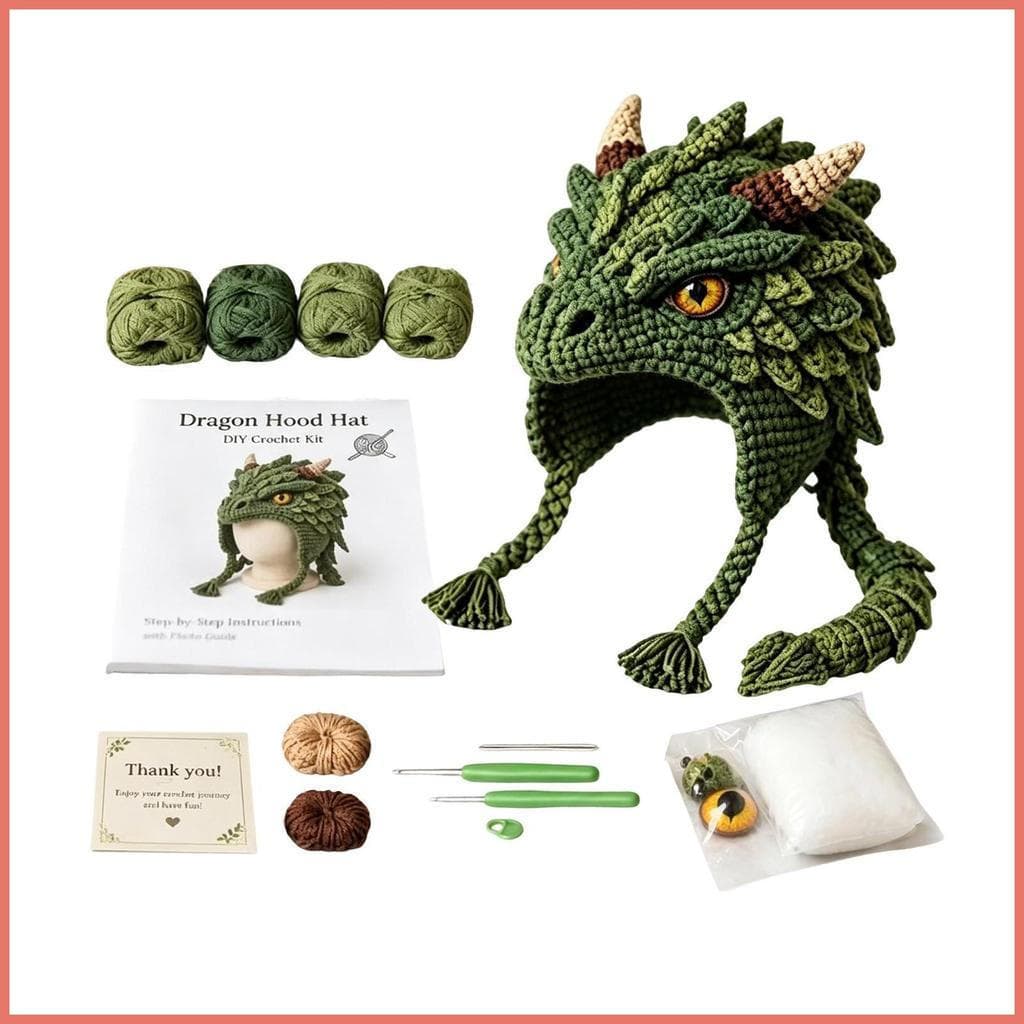 Kit De Crochê Artesanal De Lã Macia Com Design Animal , Capuz Vestível , Para Iniciantes Adultos , Artesanato DIY , Tric