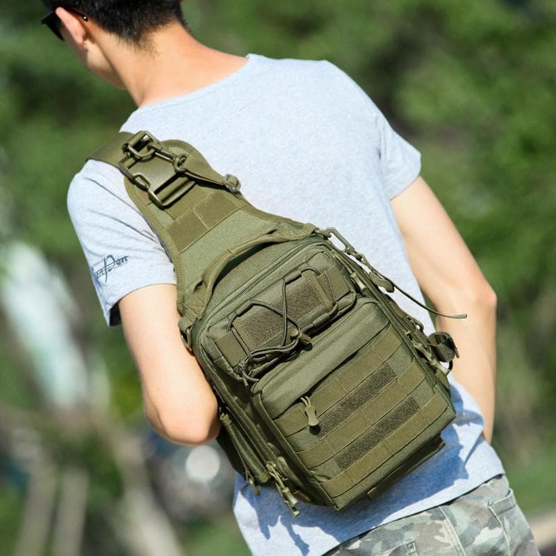 Bolsa de Pesca Camuflada Estilosa, Bolsa Multifuncional de Ombro Único, Bolsa Transversal Masculina, Mochila Tática Camu