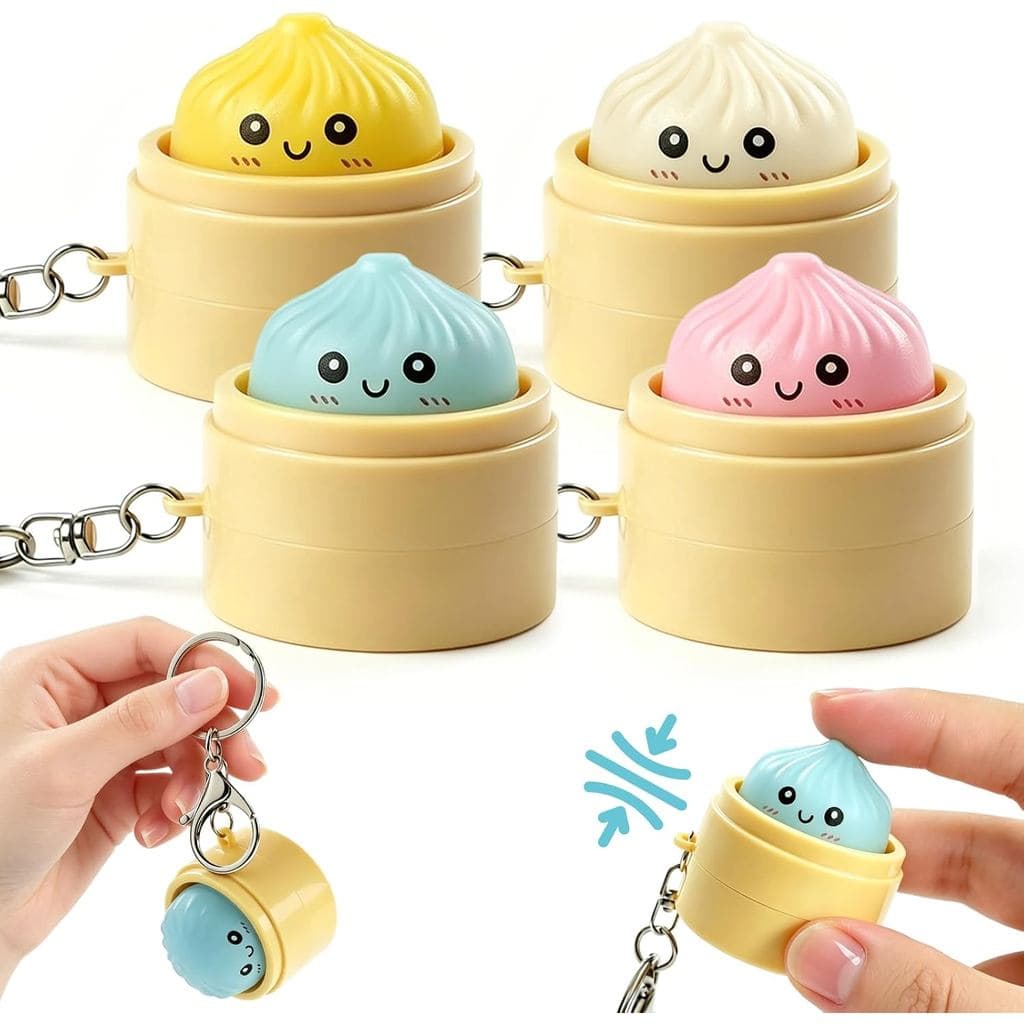 Pacote com 4 Brinquedos Antiestresse para Teclado – Clicker com Caras Engraçadas, Brinquedos Antiestresse para Alívio da