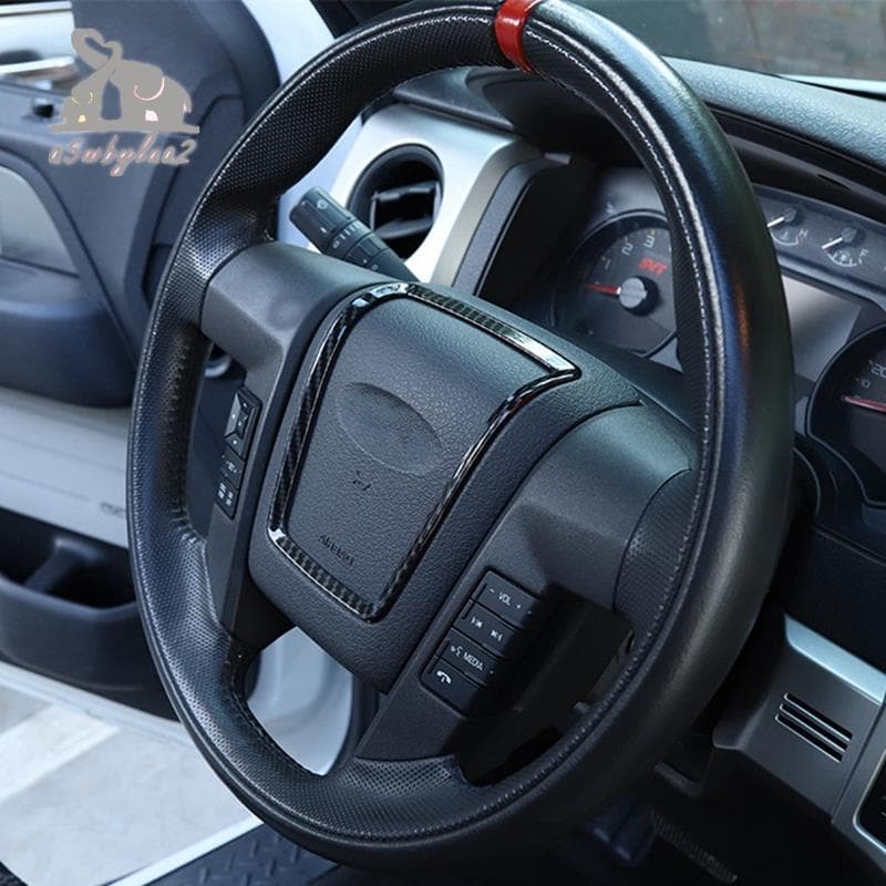 Capa De Volante Do Carro Quadro Guarnição Decoração Adesivo Para 2009-2014 ABS Fibra Carbono Acessórios Interiores