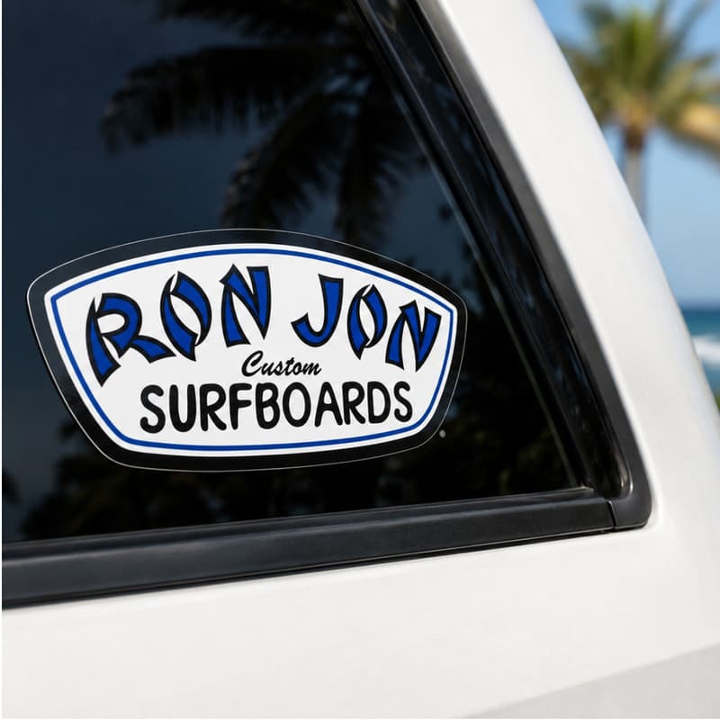Adesivo Ron Jon Surfboard Badge Adesivo Ron Jon Custom Surfboards Original Importado 12,7 x 7 cm