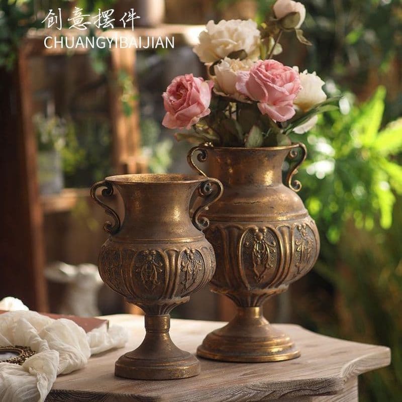 Ornamentos esculpidos retrô americanos com enfeites de vaso malicioso jardim pátio varanda decoração ornamentos