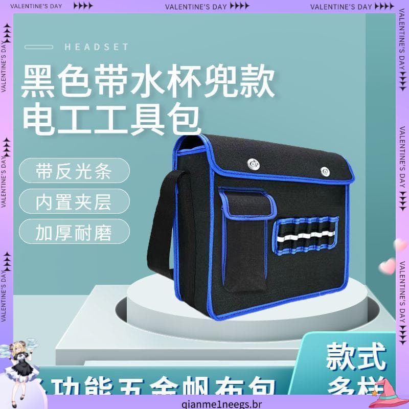 Bolsa para eletricista portátil, bolsa de lona para eletricista, bolsa de ferramentas de ombro espessada, multifuncional