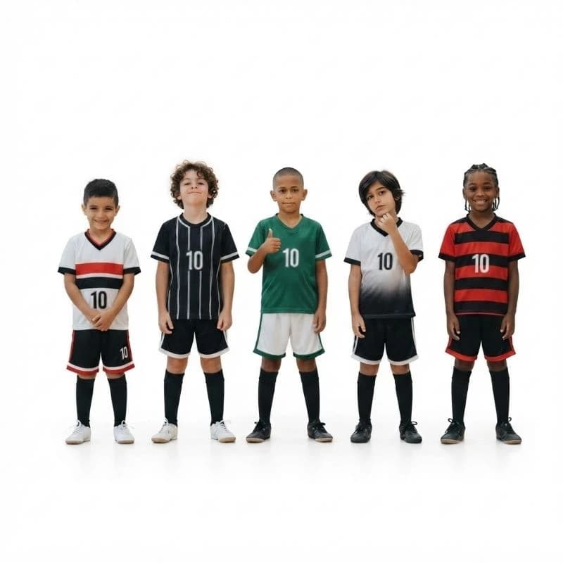 Conjunto Infantil Esportivo Camiseta + Short Futebol Casual Confortável Respirável Criança Diversas Cores e Tamanhos
