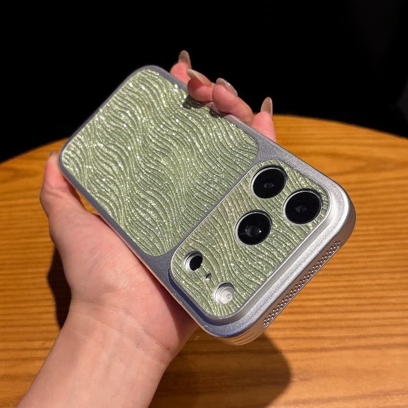 Capa De Telefone Dourada Com Dissipação De Calor E Ondulação De Água Para IPhone 17 16 15 14 13 Pro Max À Prova De Choqu