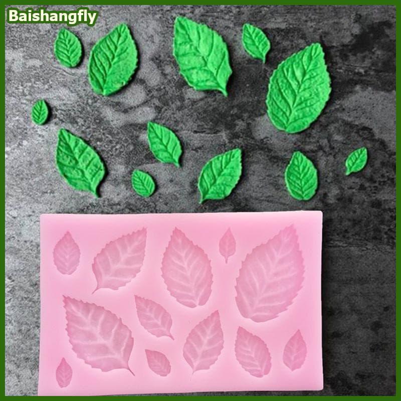 baishangfly Molde De Silicone Em Forma De Folha , Folhas , Decoração De Bolo , Fondant , Biscoitos , Ferramenta De Cozim