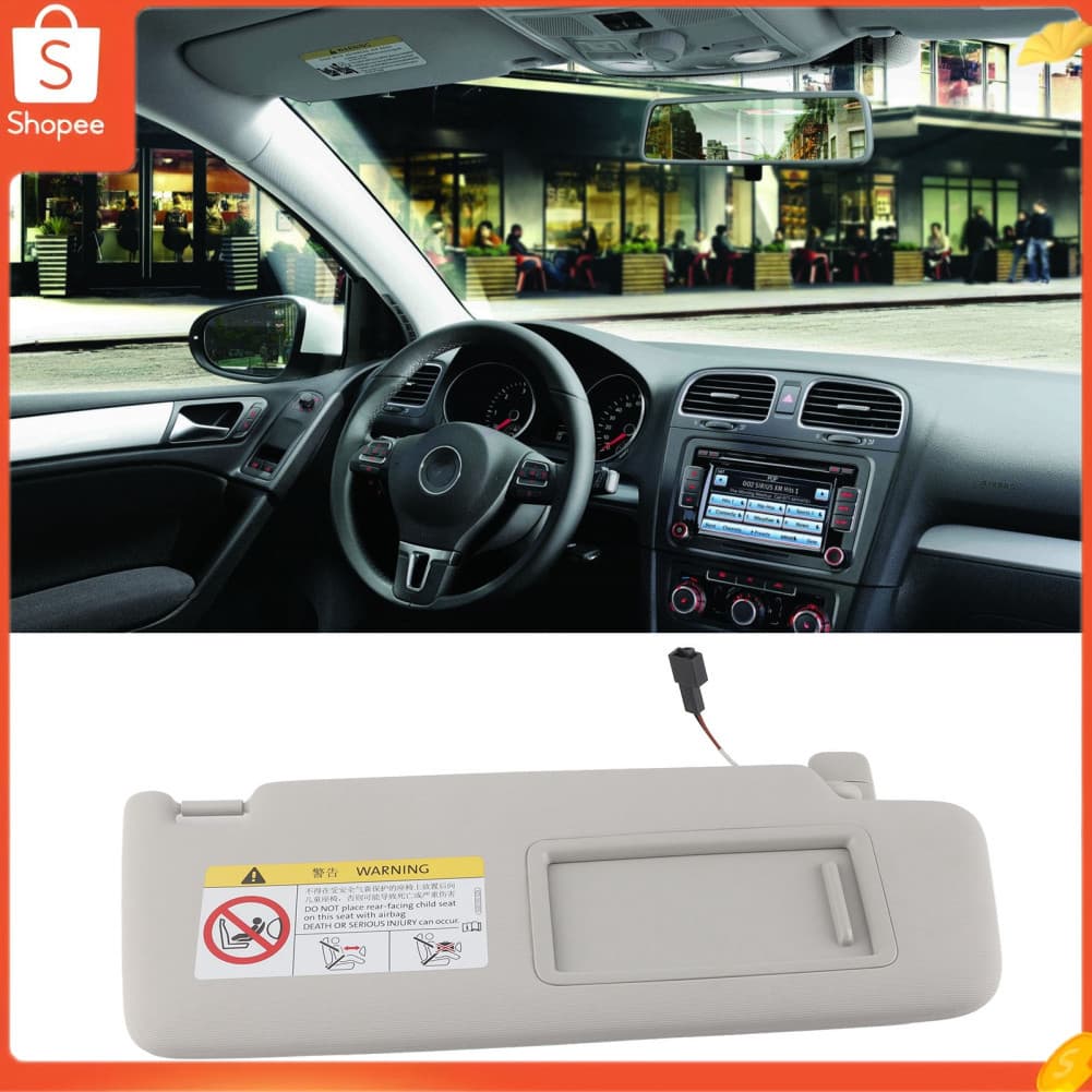 Hap Viseira solar interna do carro Hap com espelho de vaidade lado direito 5G0857552CQ Visor solar Assy para MK6 MK7