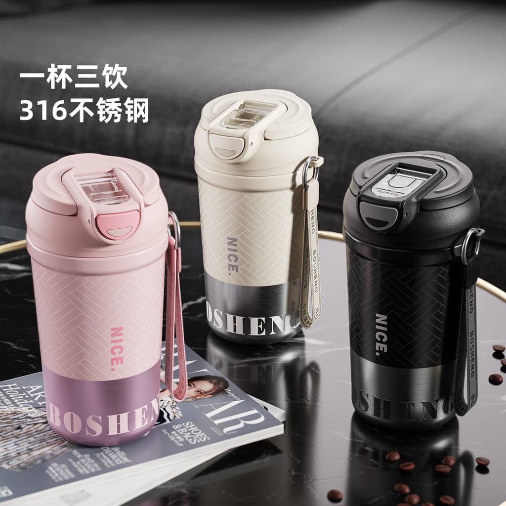 Novo estilo de alto valor copo térmico de aço inoxidável copo de água feminino xícara de café passeio copo de transporte