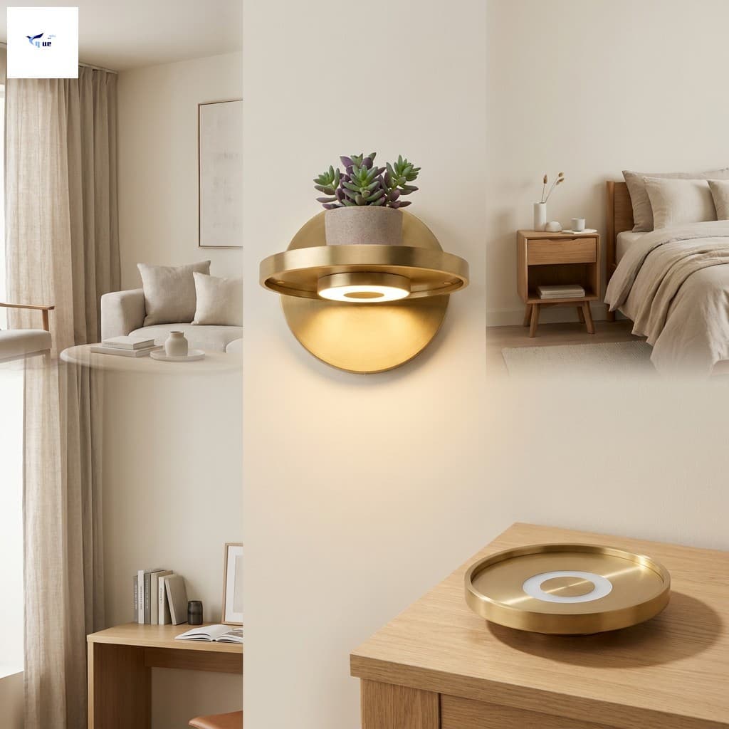 LED Flutuante Planta Prateleira Magnética Montagem Na Parede Sem Broca Metal Acrílico Decoração Interna