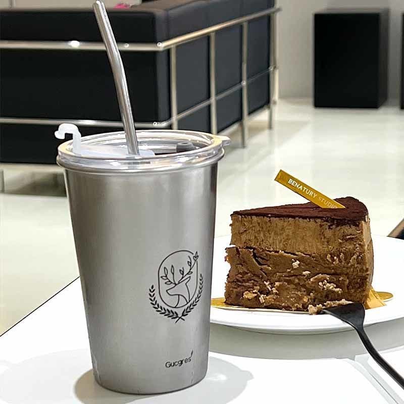 Japão japão 304 copo de aço inoxidável prático copo de café comercial copo de água de camada única ins copo de bebida fr