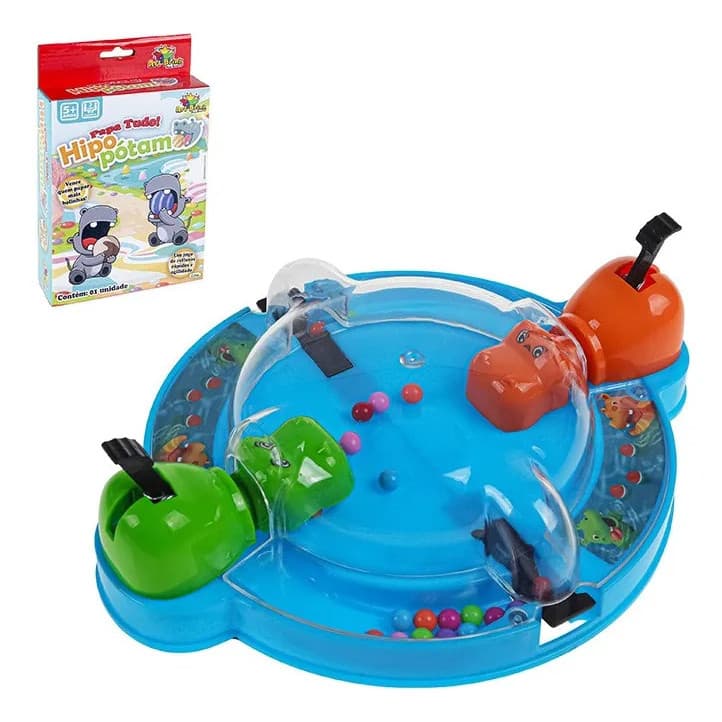 Jogo Infantil Papa Bolinhas Hipopótamo Brinquedo de Mesa Interativo Competição Divertida para Crianças Meninos Meninas