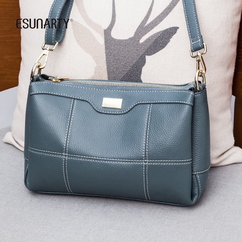 Senhoras saco do mensageiro 2024 novo estilo moda tendência couro genuíno Commuter bolsa feminina grande capacidade de u