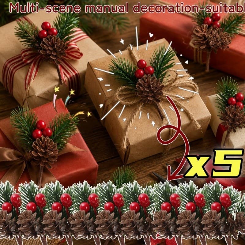Agulhas De Pinheiro Artificiais , Adereços De Plantas De Simulação De Ramos-Decorativos De Pinha , Guirlanda De Natal