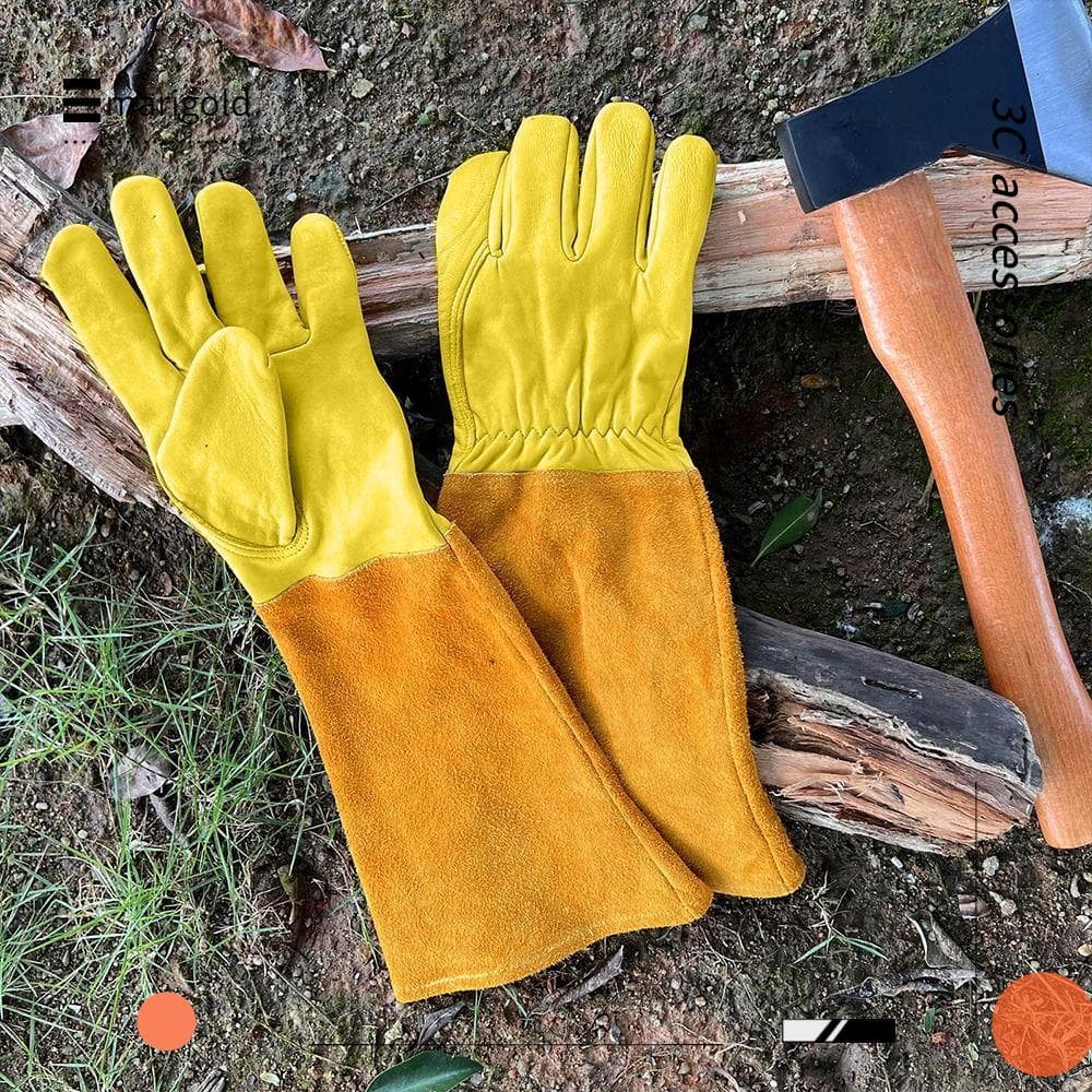 Luvas De Jardinagem MARIGOLD , Cacto De Couro De Manga Comprida Poda De Rosas À Prova De Espinhos