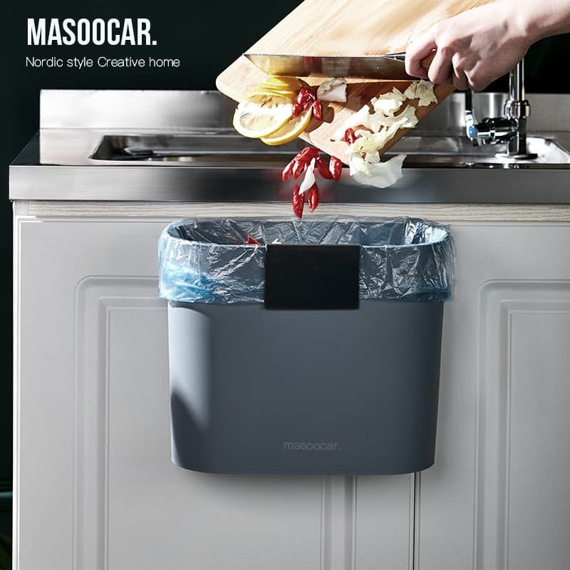 Lixeira de cozinha sem perfuração, porta de armário doméstico, banheiro, sala de estar, pendurado, caixa de armazenament