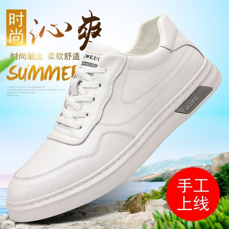 Libélula marca tênis masculino 2025 primavera novo estilo High-End sapatos brancos couro genuíno respirável sola macia A