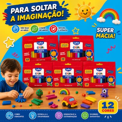 Kit 12/24/36 Massinhas De Modelar 12 Cores Não Tóxico Escolar Festa Infantil Lembrancinhas Colorido