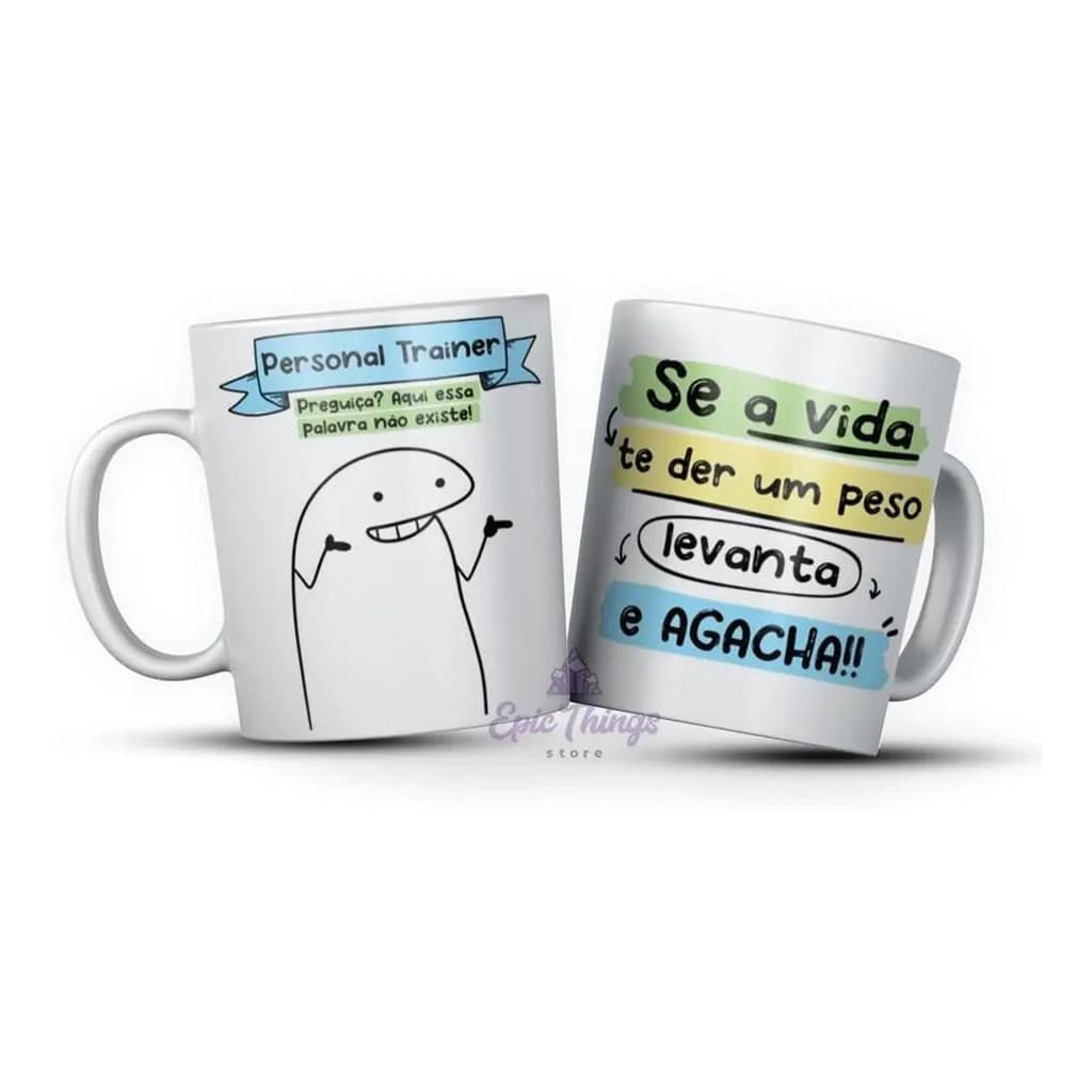 Caneca Personal Trainer Flork Se A Vida Der Um Peso Levanta
