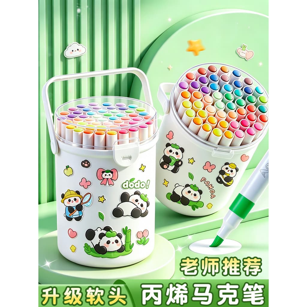 Marcador acrílico infantil de ponta macia para estudantes da escola primária Caneta aquarela opaca cor empilhável Caneta