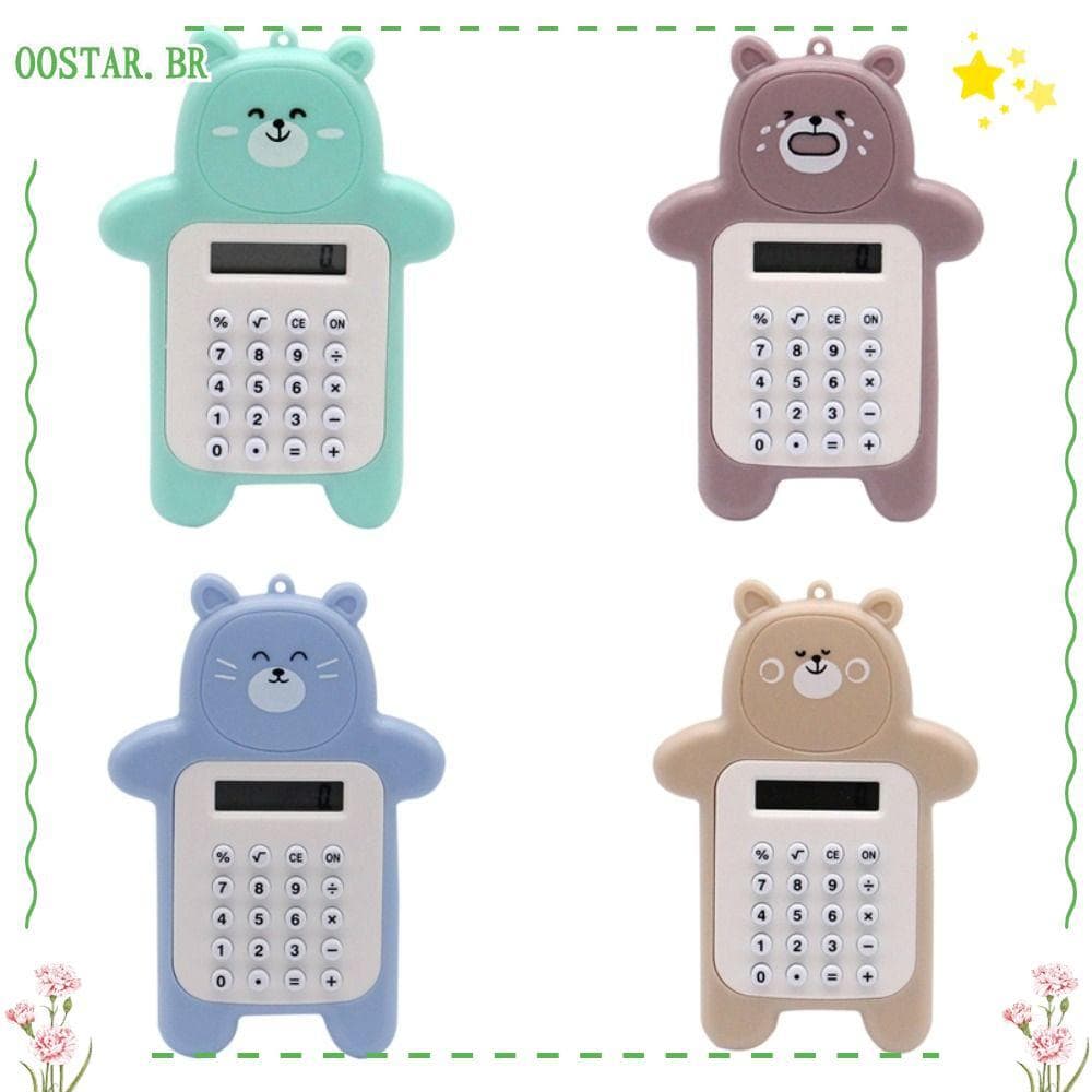 Calculadoras Científicas OOSTAR , Mini Calculadora Em Formato De Urso Com Display De 8 Dígitos