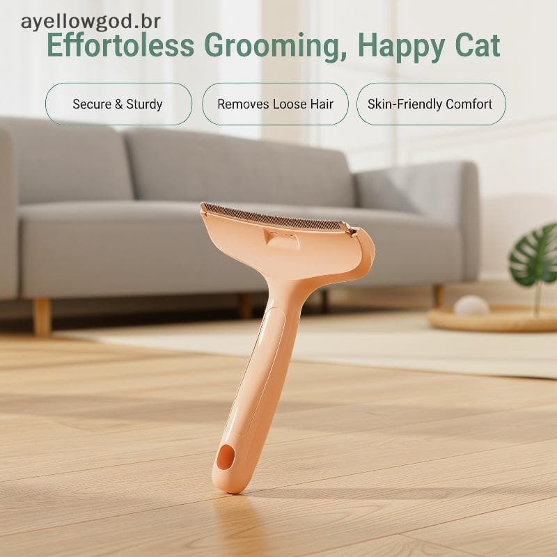 AYBR Pet Deshedding Escova Dentes Arredondados Seguros Alça Ergonômica Ferramenta De Remoção De Pêlos Para Todos Os Tipo