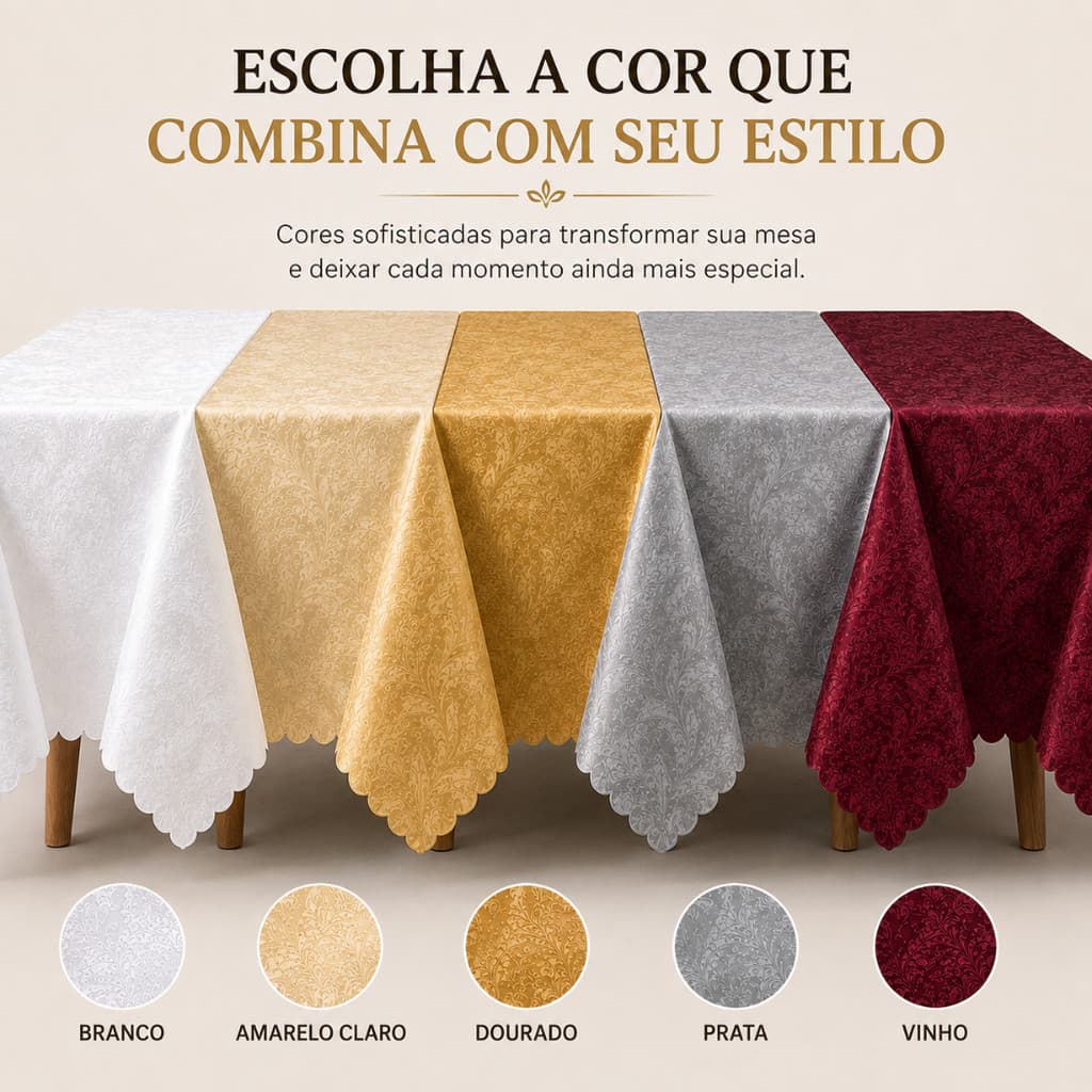 Toalha De Mesa Impermeável Retangular Elegante Proteção Mesa Jantar Fácil Limpeza