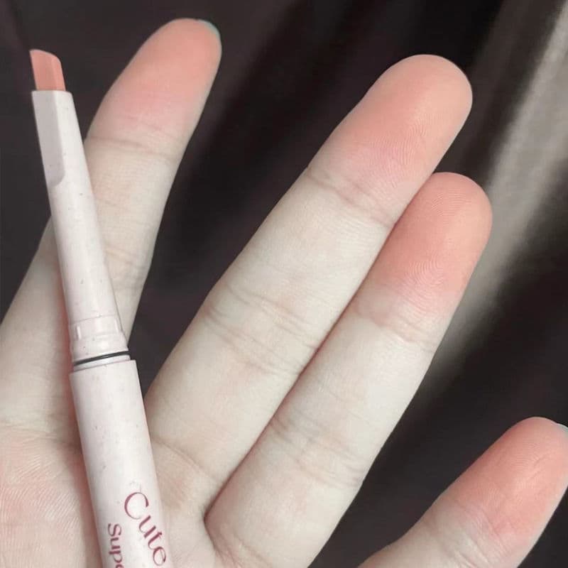 Cor feminina alta menina!Branco pêssego leite baixo saturado lábio forro flor queda batom caneta Leah suave leite chá co