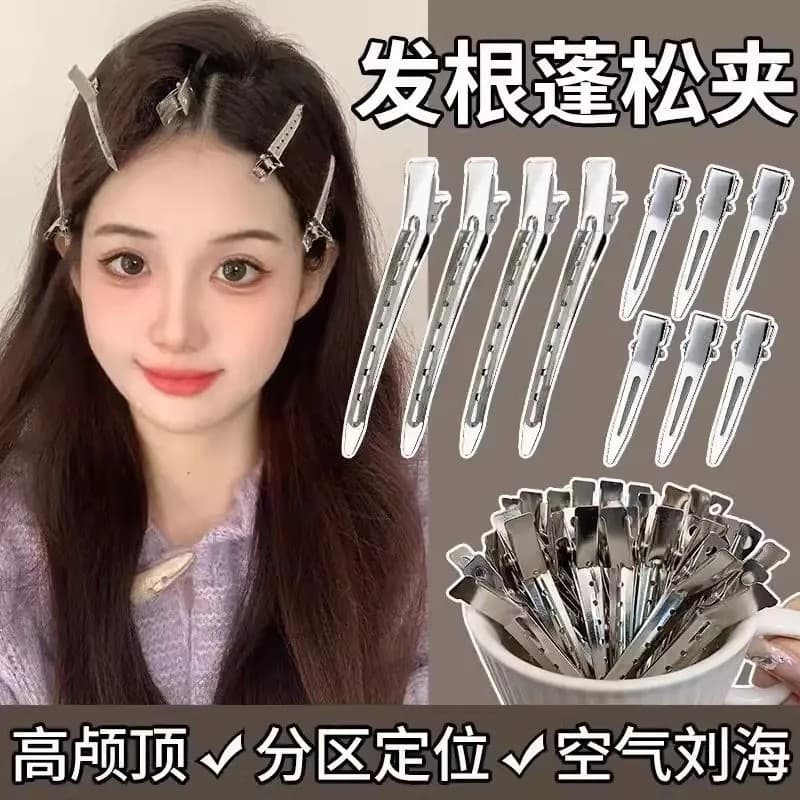 Raízes de cabelo cabelo fofo alto crânio clipe superior sem costura franja Duckbill posicionamento grampo de cabelo maqu