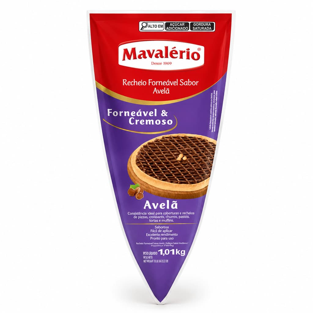RECHEIO FORNEÁVEL SABOR AVELÃ MAVALÉRIO - 1,01kg