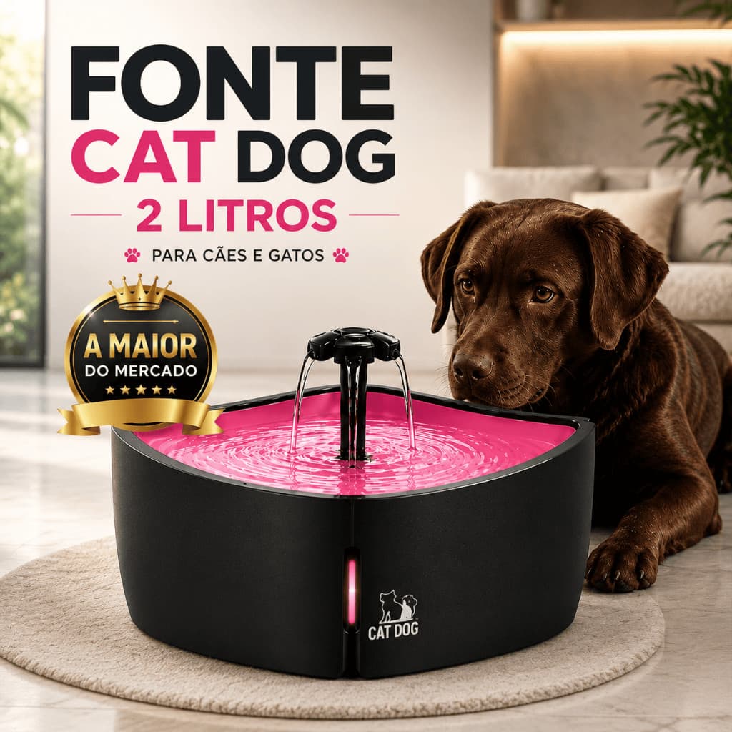 Bebedouro Fonte de Água Cat Dog Automático Bivolt para Gato e Cachorro 2L
