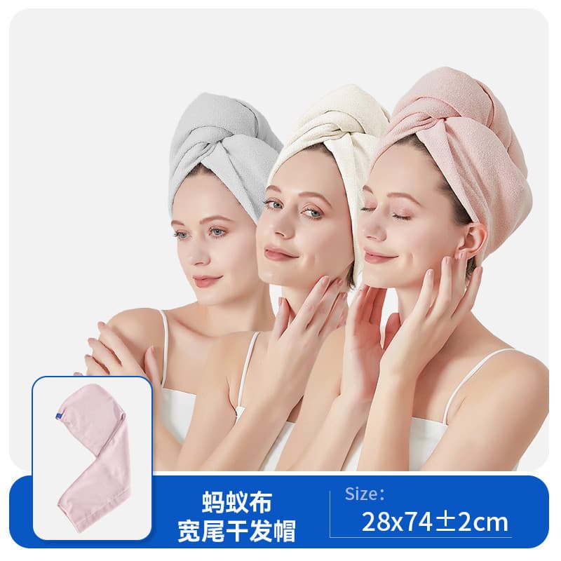 Touca antiestática para secagem de cabelo, touca de banho de dupla camada ultra-grossa, toalha de secagem rápida, sem si