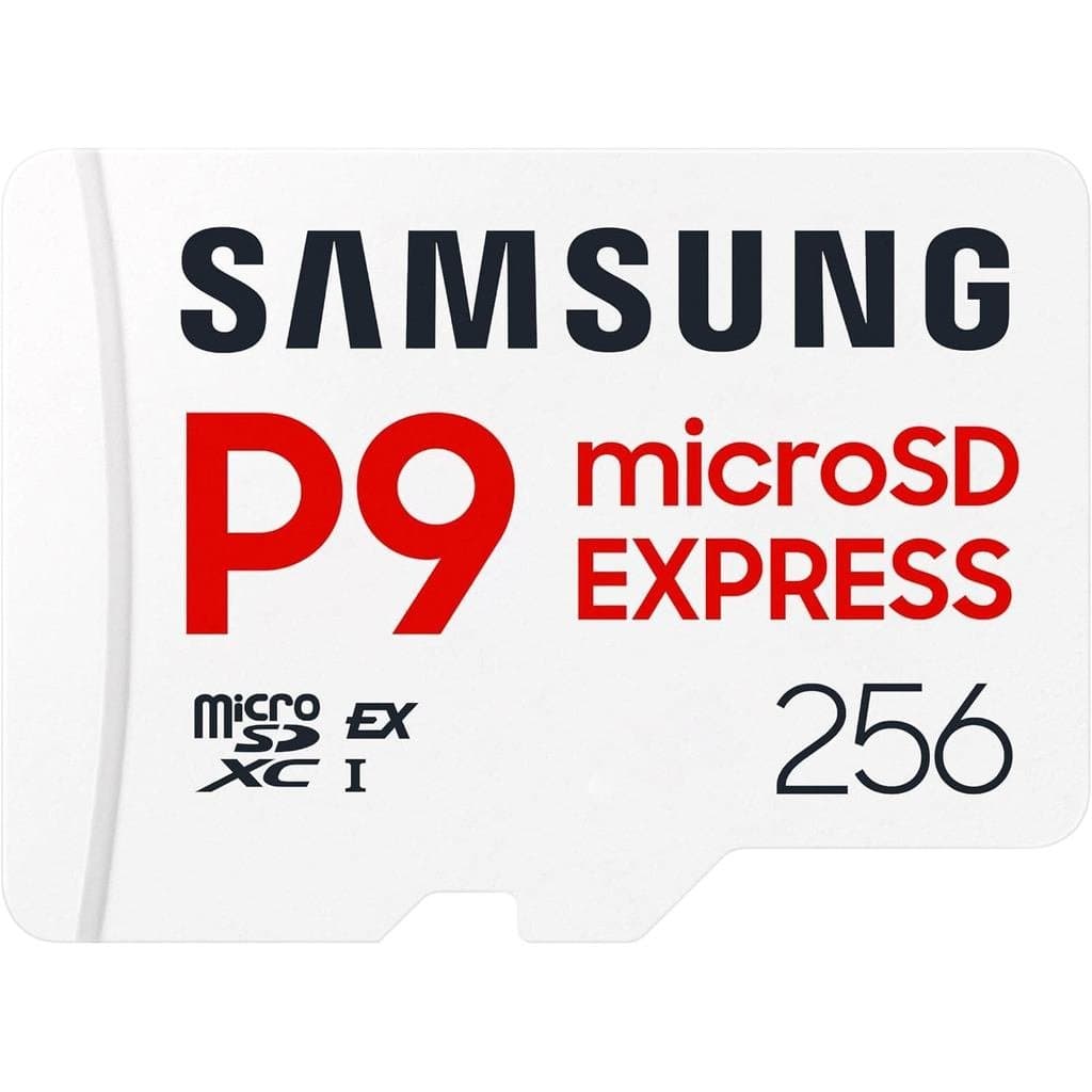 Cartão microSD Express Samsung P9 Express, cartão de memória microSDXC de 256GB, até 800 MB/s, adequado para Nintendo Sw