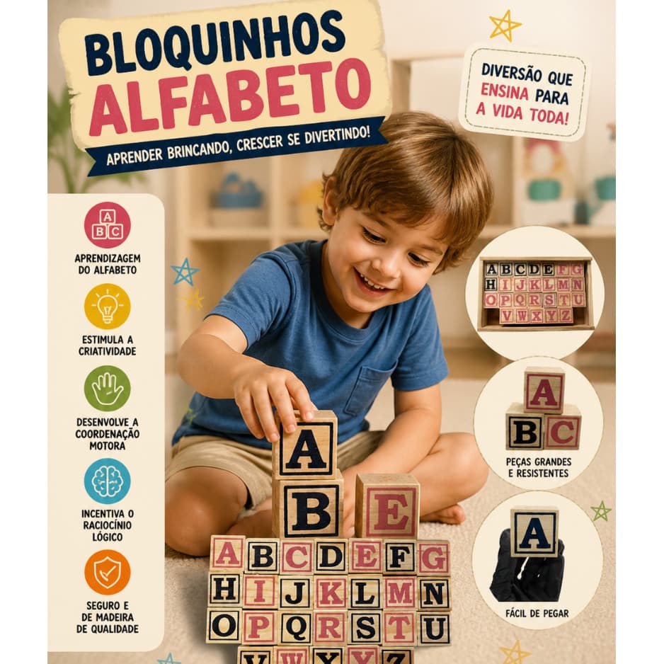Bloquinhos do Alfabeto - Aprender brincando