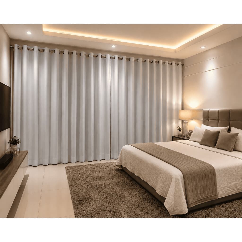Cortina Blackout 3,00x2,80 100% Corta Luz Tecido Premium com Ilhós para Sala e Quarto