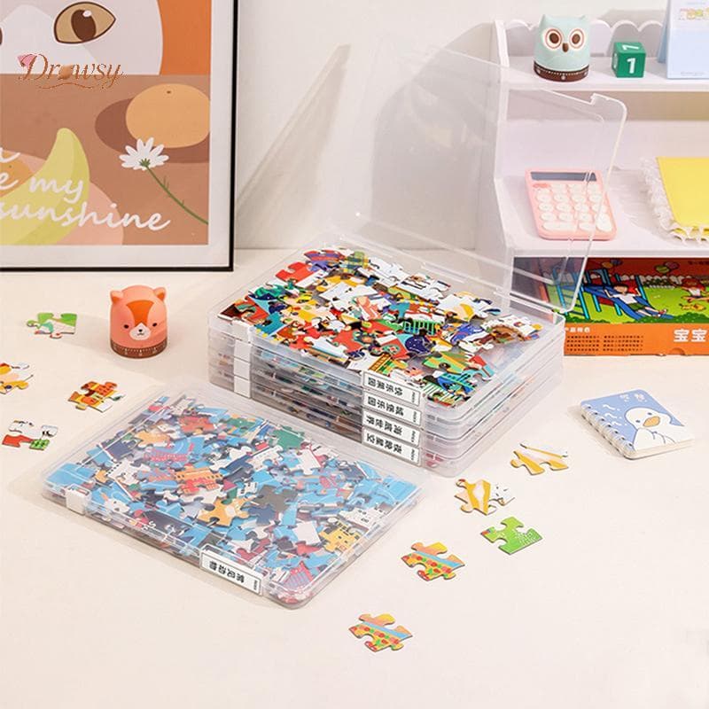 Drowsy Útil Recipiente De Armazenamento De Quebra-Cabeça Material PP Organizador Com Capa À Prova Dwaterproof Água Supor