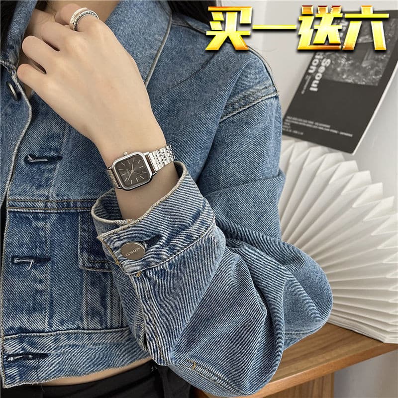 relogio feminino luxo relogio feminino pequeno delicado Relógio feminino nicho luz luxo banda de aço simples pequeno Ret