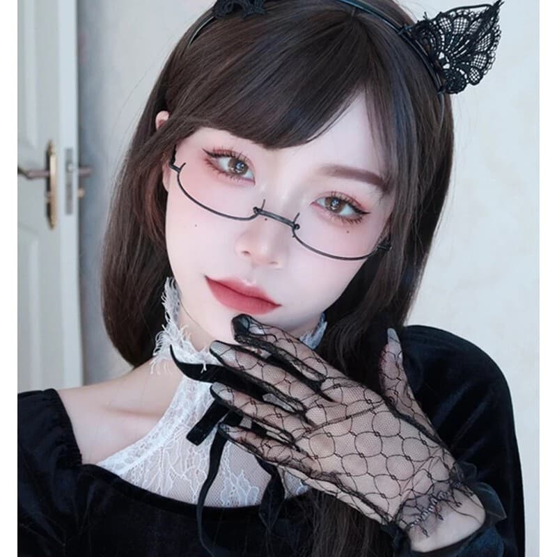 Cosplay meia armação inferior abstinência óculos decorativos influenciador bidimensional Yujie jk macio menina quadro es