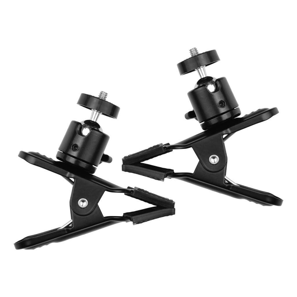 Braçadeira de metal para fotografia multifuncional com cabeça esférica giratória para tripés de câmeras 2 peças
