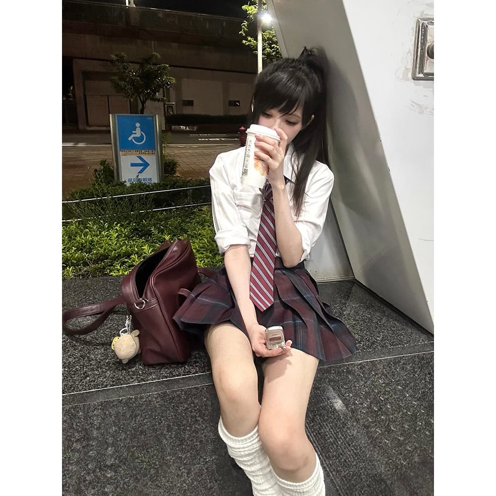 Tóquio ano-Old vezes JK uniforme saia crepúsculo verificado saia estilo Preppy saia curta saia plissada feminina saia xa